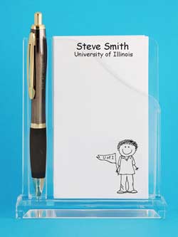 personalized acrylic memo holder college boy